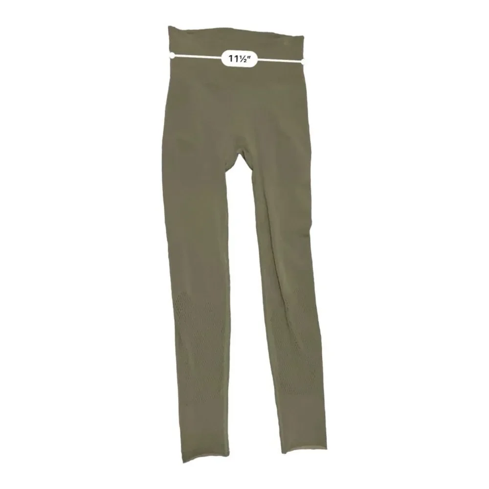 Free People Movement Dusty Olive Mesh Compression Leggings S - Picture 9 of 11